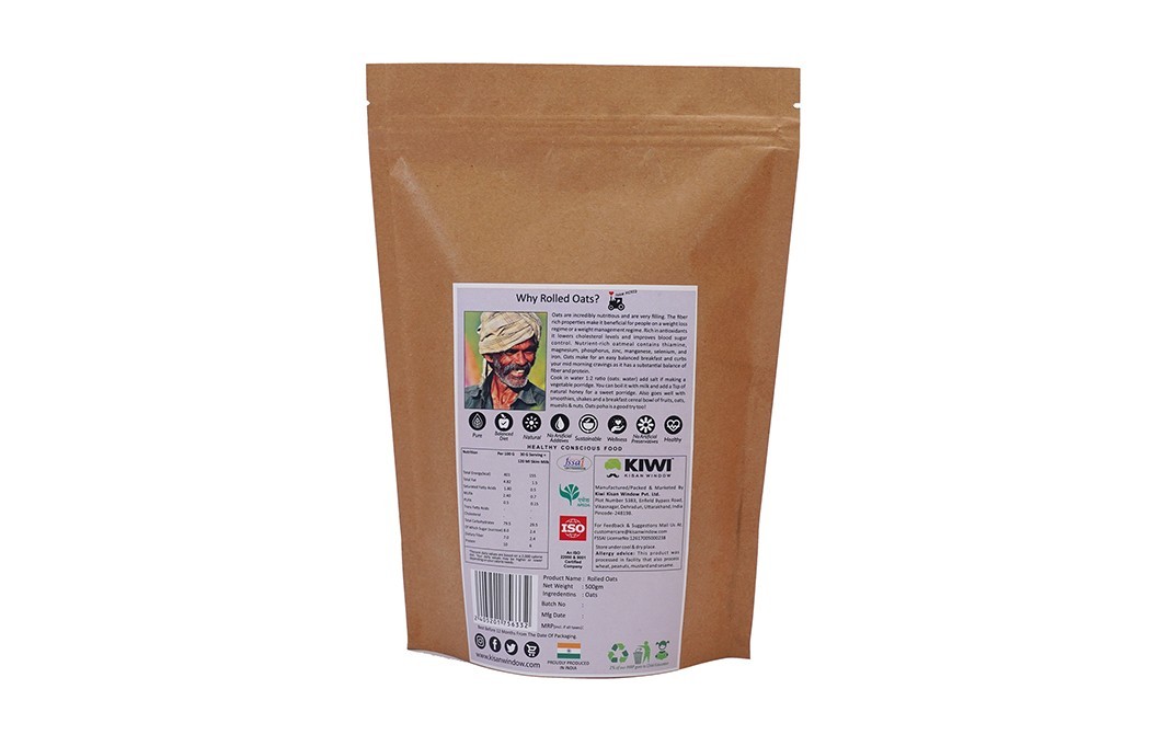 Kiwi Kisan Window Breakfast Cereal Rolled Oats    Pack  500 grams